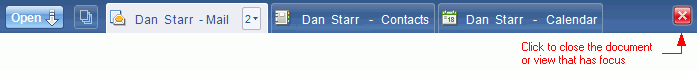 Red x at end of window tab bar